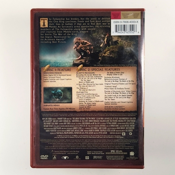 The Two Towers, Lord Of The Rings Wide-screen DVD - Picture 2 of 11